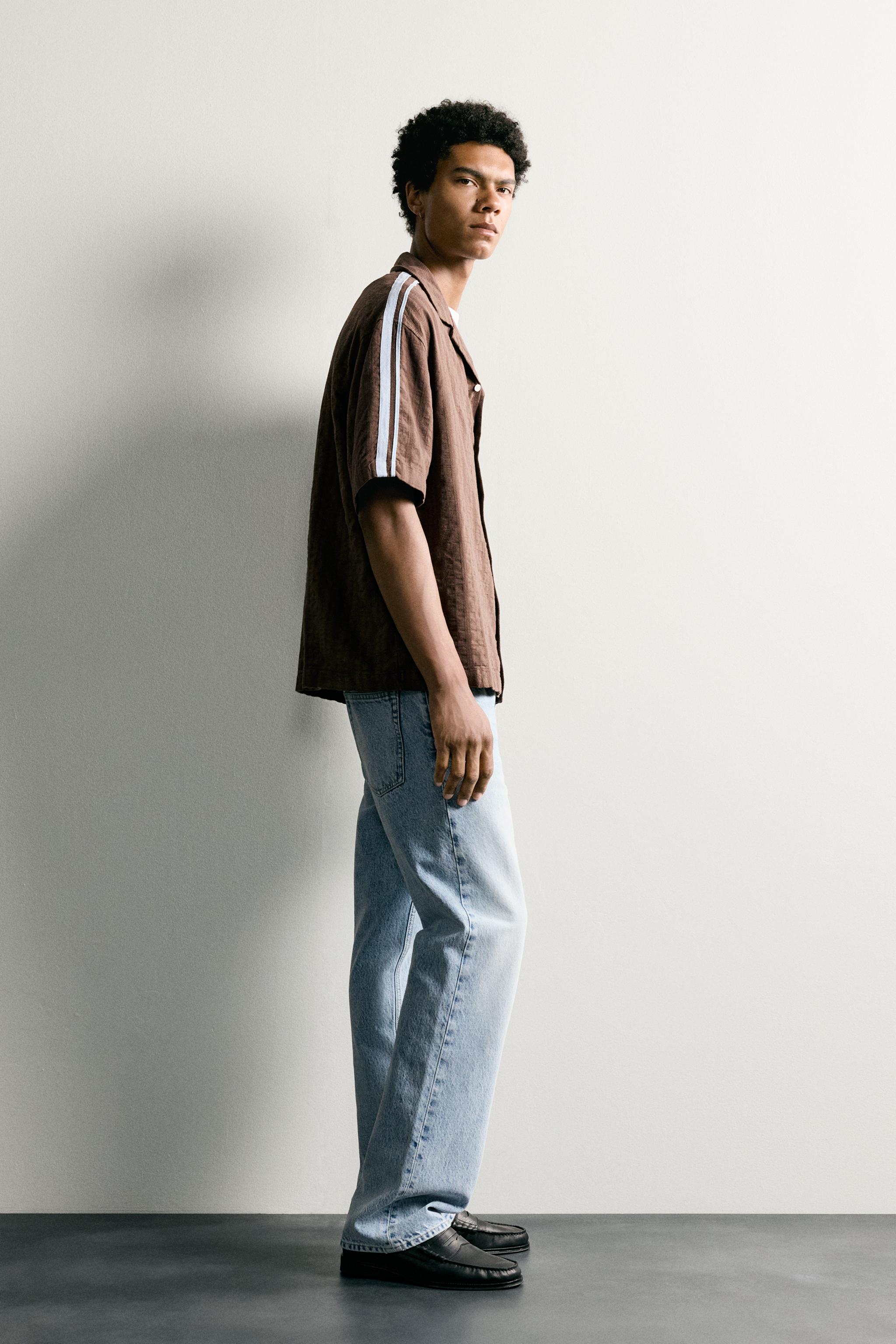 CONTRAST EMBROIDERED STRIPE SHIRT